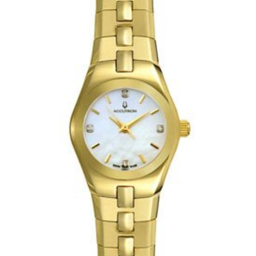 Bulova Accutron Swiss Diamond/Gold Watch 27P011